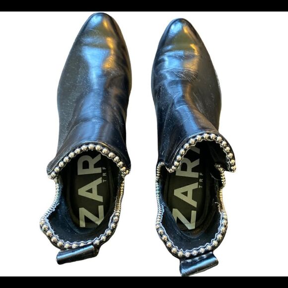 #300 ZARA black studded cut out ankle booties - Picture 3 of 6